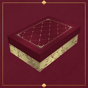 Caixa Retangular com Tampa - Royal Marsala - 20x15x7cm - 5 unidades - Regina - Rizzo
