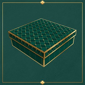 Caixa Quadrada para Presente - Royal Verde - 17x17x5cm - 5 unidades - Regina - Rizzo