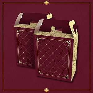 Caixa Maleta Retangular - Royal Marsala - 21x30x7cm - 5 unidades - Regina - Rizzo