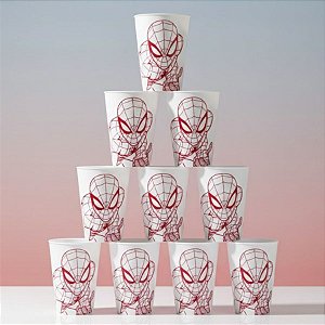Kit 10 Copos para Lembrancinha - Homem Aranha Branco - 320ml - 1 unidade - Disney Original - Rizzo
