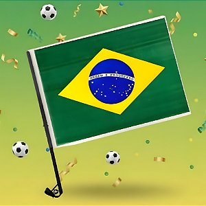 Bandeira Para Carro - Brasil - Copa do Mundo - 35x48cm - 12 unidades - Rizzo