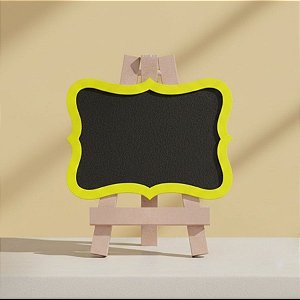 Mini Lousa Decorativa em MDF - Amarelo Neon - 18x12cm - 1 unidade - Rizzo