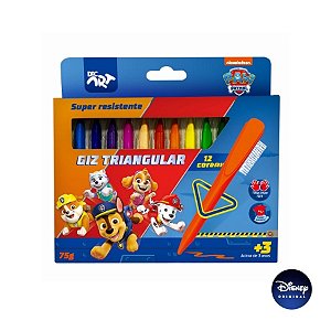 Giz de Cera Triangular Patrulha Canina 12 Cores - Ref. 4742 - 12 unidades - DAC Art - Rizzo