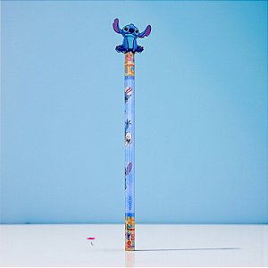 Lápis Stitch 3D - Preto HB - Azul - Disney Original - 1 unidade - Rizzo