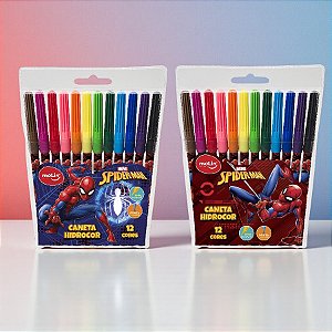 Caneta Hidrocor - Homem Aranha - 12 Cores - Disney Original - 1 unidade - Rizzo
