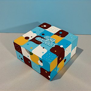 Caixa Para 4 Doces - Doçura Azul - 9x9x4,5cm - 5 unidades - Regina - Rizzo