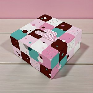 Caixa Para 4 Doces - Doçura Rosa - 9x9x4,5cm - 5 unidades - Regina - Rizzo