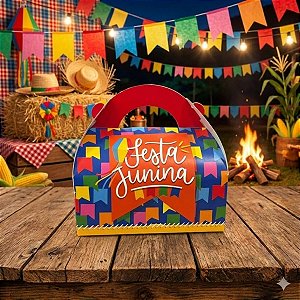 Caixa Maleta de Festa Junina - Arraiá Bão De Mais - 12x8x7cm - 10 unidades - Cromus - Rizzo