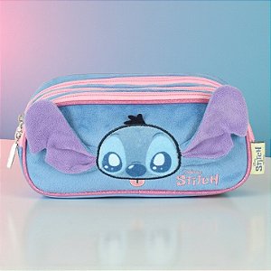 Estojo Triplo com Zíper - Stitch - Peluciado - Disney Original - 1 unidade - Rizzo