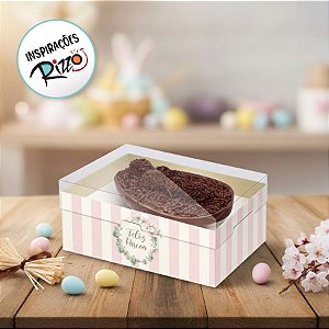 Caixa New Practice para Meio Ovo de 350g com Regulagem de Altura e Colher - Coelha Bella - 6 unidades - Cromus - Rizzo