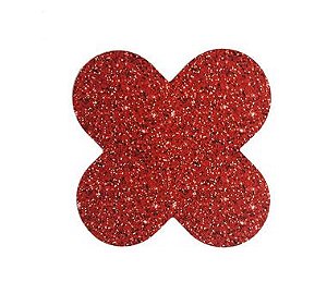 Forminha 4 Pétalas Glitter Vermelho Cod. 10.86 com 50 un. Nc Toys