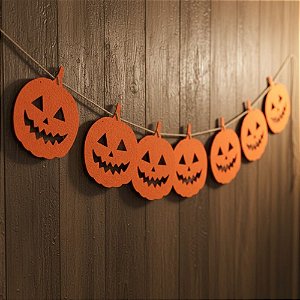 Faixa Decorativa de Halloween - Abóboras Laranjas - 2m - 1 unidade - Rizzo