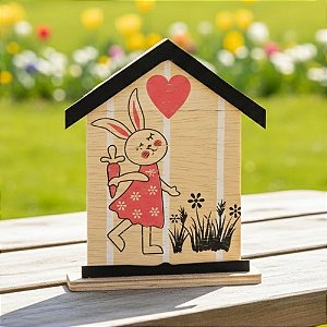 Enfeite Decorativo de Páscoa - Casa da Coelha - 17x13,5cm - 1 unidade - Rizzo
