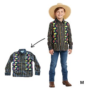 Fantasia Infantil de Festa Junina - Camisa Retalhos - M - 1 unidade - Rizzo