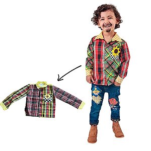 Fantasia Infantil Festa Junina - Camisa Domdom - M - 1 unidade - Rizzo