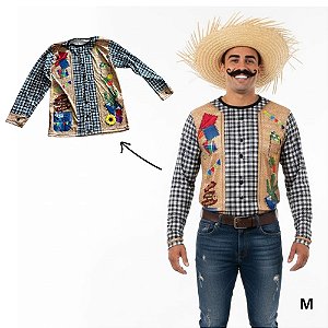 Fantasia Adulta de Festa Junina - Camisa São João - M - 1 unidade - Rizzo