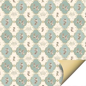 Folha para Ovos de Páscoa Double Face - Classique Bunny Verde - 69x89cm - 25 unidades - Cromus - Rizzo