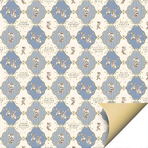 Folha para Ovos de Páscoa Double Face - Classique Bunny Azul - 69x89cm - 25 unidades - Cromus - Rizzo