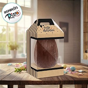 Caixa New Maleta para Ovo de 350g com Visor - Kraft Doçura - 6 unidades - Cromus - Rizzo