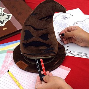 Estojo Simples com Zíper Fluffy - Chapéu Seletor - Harry Potter - 26cm - 1 unidade - Rizzo