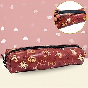 Estojo Simples com Zíper e Elástico - Harry Potter - Vinho - 21x5cm - 1 unidade - Rizzo