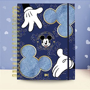Caderno Smart Colegial Com Folhas Reposicionáveis - Mickey Mouse Azul - 10 Divisórias - 17x24cm - Disney Original - 1 un