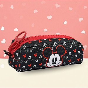 Estojo Simples com Zíper Trator - Mickey Mouse Preto - 20x9cm - Disney Original - 1 unidade - Rizzo