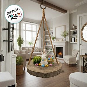 Balanço Rústico Decorativo em Madeira Natural Formato Orgânico - 33x31cm - 1 unidade - Cromus - Rizzo