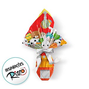 Saco Express 39x39cm Para Ovos de 350g a 500g - Máquina De Bichinhos Vermelho - 5 unidades - Cromus - Rizzo