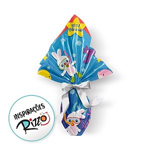 Saco Express 35x35cm Para Ovos de 250g a 350g - Fundo Do Mar Azul - 25 unidades - Cromus - Rizzo