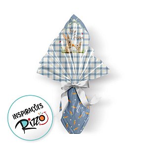 Saco Express 44x44cm Para Ovos de 500g a 750g - Lovely Garden Azul - 5 unidades - Cromus - Rizzo