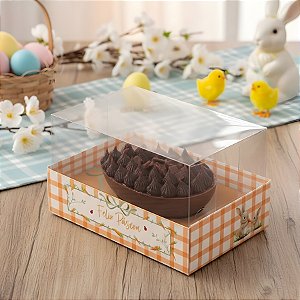 Caixa para 3 Meio Ovos De 50g - Lovely Garden - 15,5x8x5cm - 6 unidades - Cromus - Rizzo