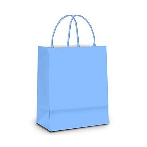Sacola de Papel P 21,5x15x8cm - Azul Claro - Embalagem Econômica - 10 unidades - Cromus - Rizzo