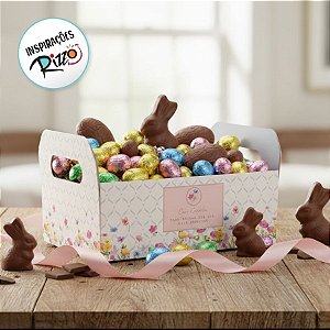 Caixote de Papel Cartão de Páscoa - Florens - 28x21,5x12cm - 1 unidade - Cromus - Rizzo