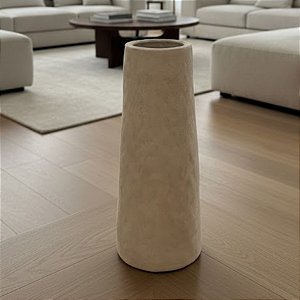 Vaso Decorativo Orgânico de Cerâmica - Off-white - 28x11x9cm - 1 unidade - Cromus - Rizzo