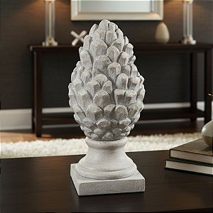 Enfeite Decorativo de Resina - Pinha Decorativa - Off White - 30x14x14cm - 1 unidade - Cromus - Rizzo