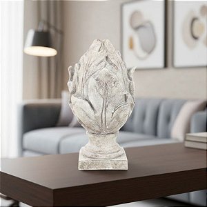 Enfeite Decorativo de Resina - Pinha Decorativa - Off White - 28x14x14cm - 1 unidade - Cromus - Rizzo