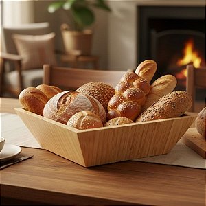 Bowl de Bambu Quadrado  - 27x16x10cm - 1 unidade - Cromus - Rizzo