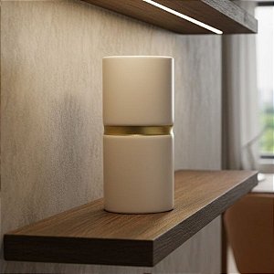 Vaso Decorativo de Cerâmica - Off White e Dourado - 26x10x10cm - 1 unidade - Cromus - Rizzo