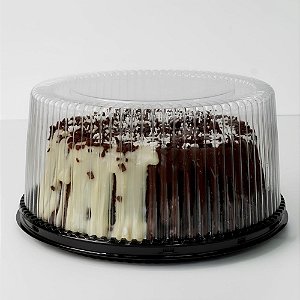 Embalagem Descartável com Tampa Alta Lisa Para Bolos e Tortas - Preto - 1,7kg - Ref.B50RA - 1 unidade - BWB - Rizzo