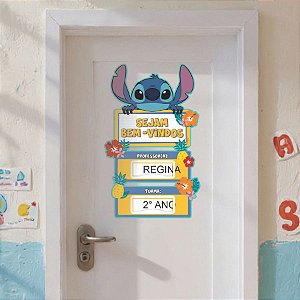 Painel Decorativo em EVA - Stitch - Sejam Bem Vindos - 32x49cm - Disney Original - 1 unidade - Rizzo