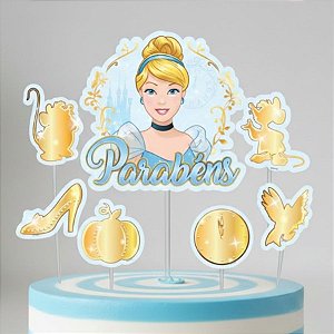 Topo de Bolo - Cinderela - Disney Original - 7 unidades - Rizzo