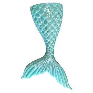 Enfeite de Cauda de Sereia - Verde Água Nacarado - 11cmx4,2cm - 10 unidades - Rizzo - Rizzo
