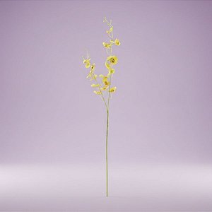 Haste Flor Permanente - Orquídea Dançante - Amarelo - 83cm  - 1 unidade - Cromus - Rizzo