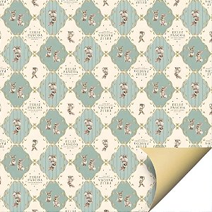 Papel de Seda - Classique Bunny Verde - 49x69cm - 10 unidades - Cromus - Rizzo