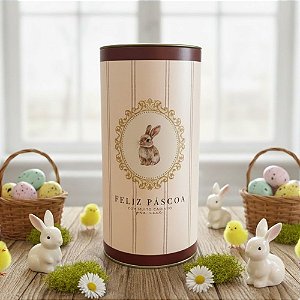 Lata Rígida Para Ovos de 250g - Classique Bunny Listrado - 16,5x9cm - 1 unidade - Cromus - Rizzo