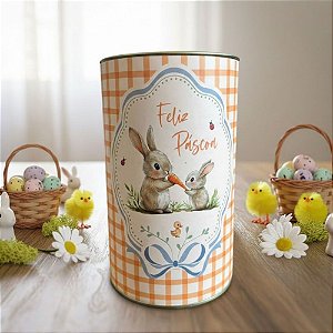 Lata Rígida Para Ovos de 350g - Lovely Garden Laranja - 18x10cm - 1 unidade - Cromus - Rizzo