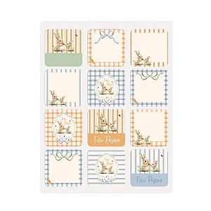 Etiqueta Adesiva de Páscoa - Lovely Garden - 4x4cm - 24 unidades - Cromus - Rizzo