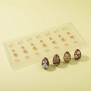 Blister Decorado com Transfer para Chocolate - Ovinhos de Páscoa - BLP 0209 - 1 unidade - Stalden - Rizzo