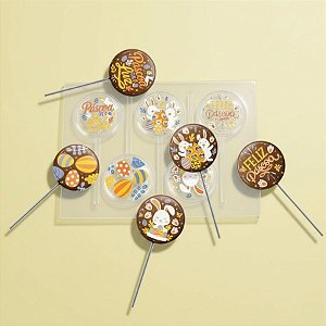 Blister Decorado com Transfer para Chocolate - Pirulitos de Páscoa - BLP 0208 - 1 unidade - Stalden - Rizzo